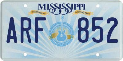 MS license plate ARF852
