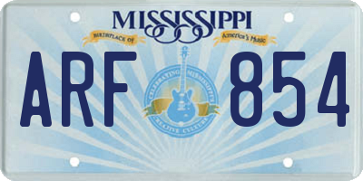 MS license plate ARF854