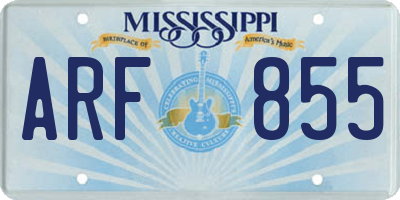 MS license plate ARF855