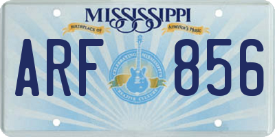 MS license plate ARF856