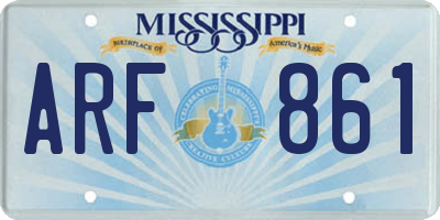 MS license plate ARF861