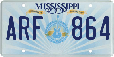 MS license plate ARF864
