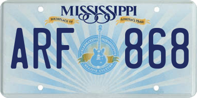 MS license plate ARF868