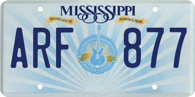 MS license plate ARF877