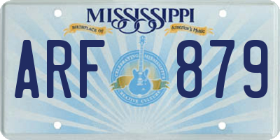 MS license plate ARF879