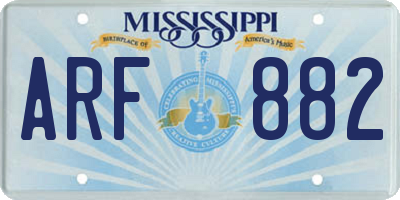 MS license plate ARF882