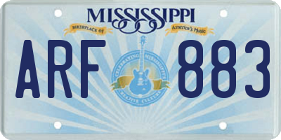 MS license plate ARF883