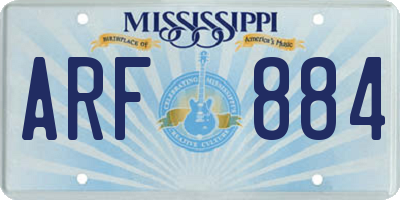 MS license plate ARF884