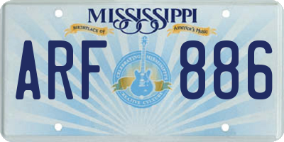 MS license plate ARF886