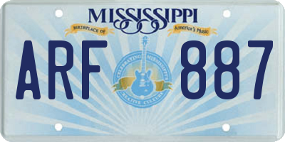 MS license plate ARF887