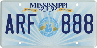 MS license plate ARF888
