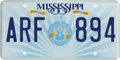 MS license plate ARF894