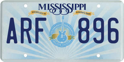 MS license plate ARF896