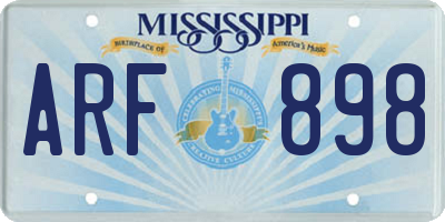 MS license plate ARF898