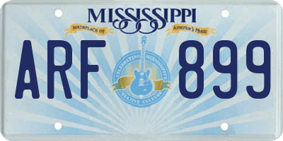 MS license plate ARF899