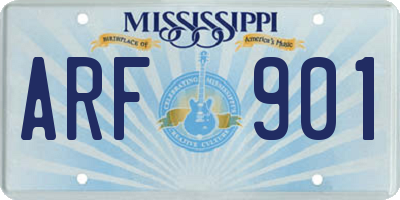 MS license plate ARF901