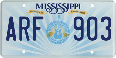MS license plate ARF903