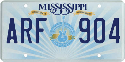 MS license plate ARF904
