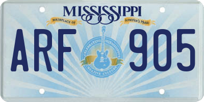 MS license plate ARF905