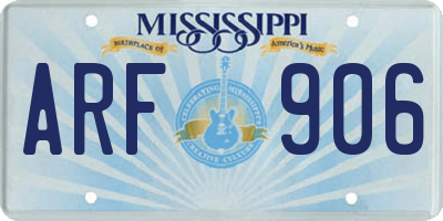 MS license plate ARF906
