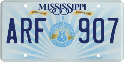 MS license plate ARF907