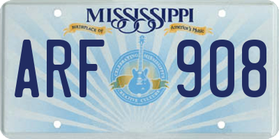 MS license plate ARF908