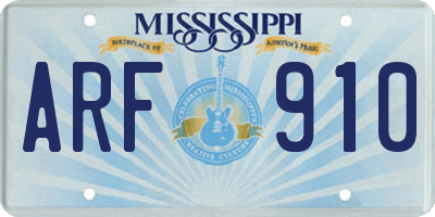 MS license plate ARF910