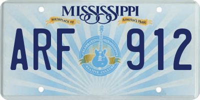 MS license plate ARF912