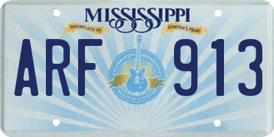 MS license plate ARF913