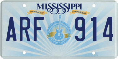 MS license plate ARF914