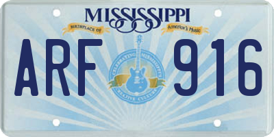 MS license plate ARF916