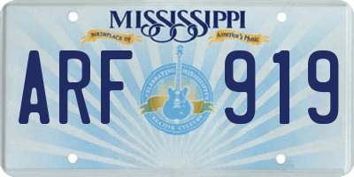 MS license plate ARF919