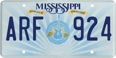 MS license plate ARF924