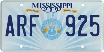 MS license plate ARF925