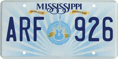 MS license plate ARF926