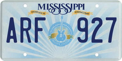 MS license plate ARF927