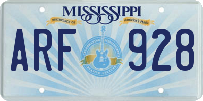 MS license plate ARF928