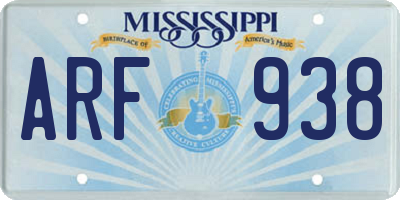 MS license plate ARF938
