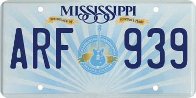 MS license plate ARF939