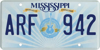 MS license plate ARF942
