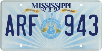 MS license plate ARF943
