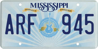 MS license plate ARF945