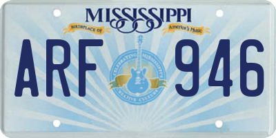 MS license plate ARF946