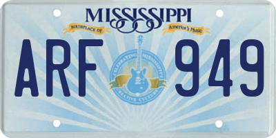 MS license plate ARF949