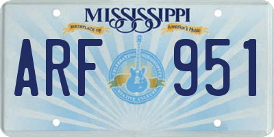 MS license plate ARF951