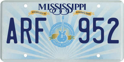 MS license plate ARF952
