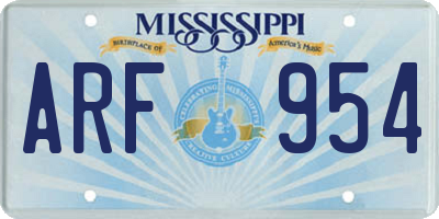 MS license plate ARF954