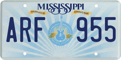 MS license plate ARF955