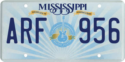 MS license plate ARF956