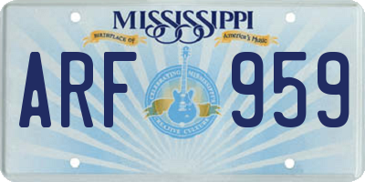 MS license plate ARF959